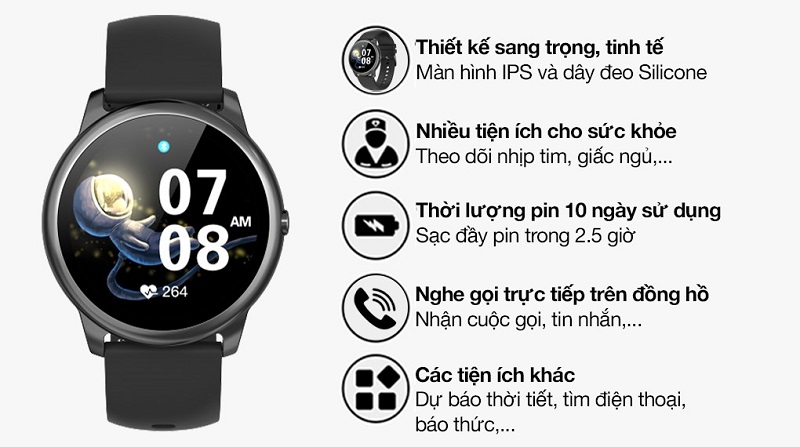 Đồng hồ th&ocirc;ng minh BeU Active 1 đưa ra c&aacute;c gợi &yacute; nhằm cải thiện thời gian ngủ tốt hơn.